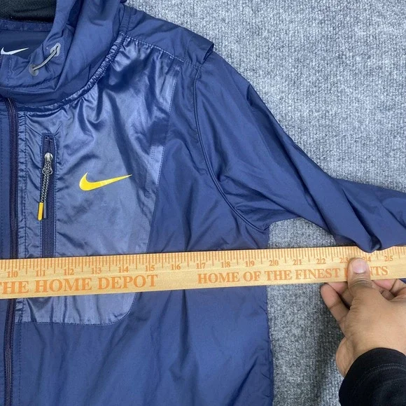 Michigan Wolverines Jacket Mens Medium Blue Nike NCAA Football Windbreaker - Picture 8 of 11